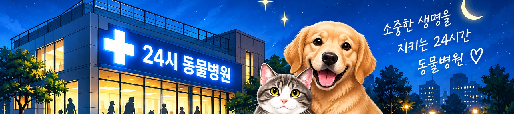 24시간 동물병원 안내 AI 이미지