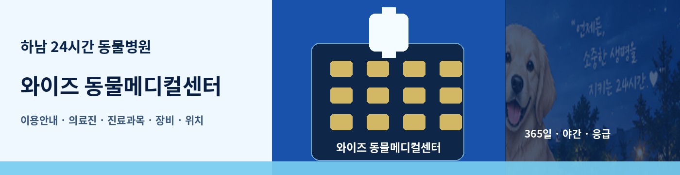 하남 24시간 동물병원 · 와이즈 동물메디컬센터 이용안내 대표 이미지