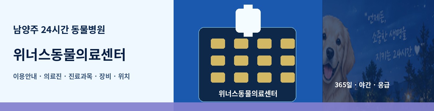 남양주 24시간 동물병원 · 위너스동물의료센터 이용안내 대표 이미지
