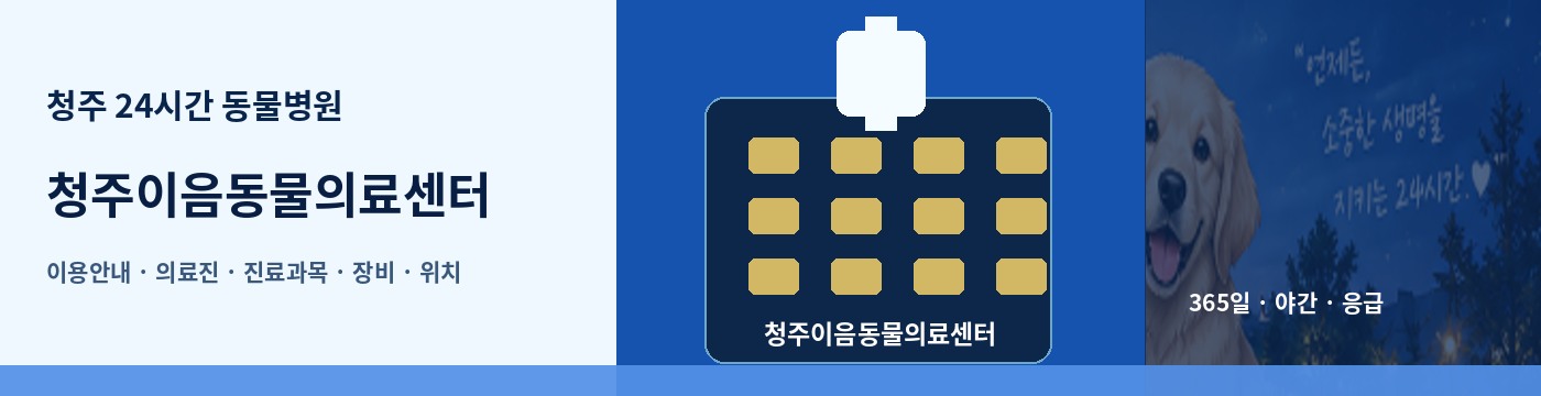 청주 24시간 동물병원 · 청주이음동물의료센터 이용안내 대표 이미지