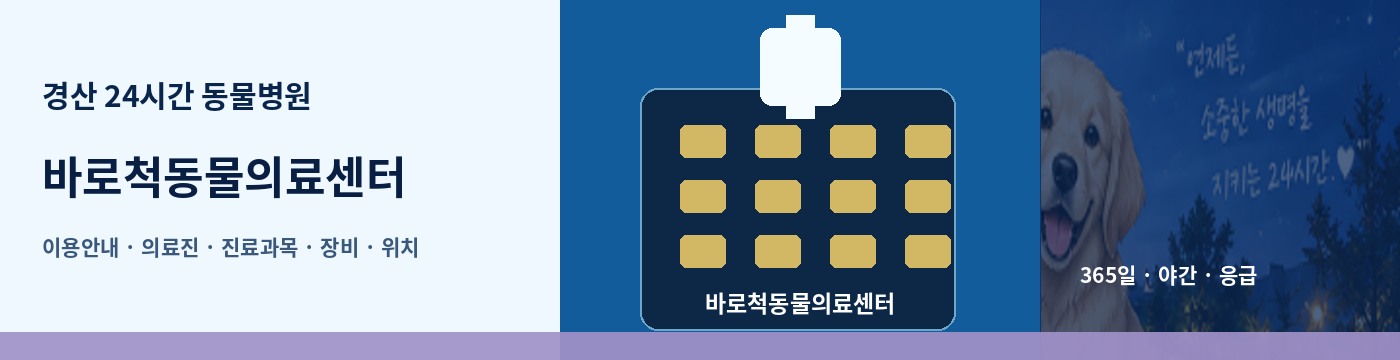 경산 24시간 동물병원 · 바로척동물의료센터 이용안내 대표 이미지